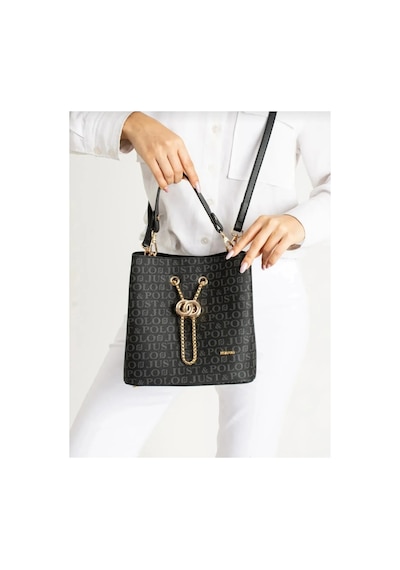 Just Polo Kadın Baskı Desenli El Ve Omuz Çantası Ebat: 22 X 23 Cm Siyah Yenii 58938462