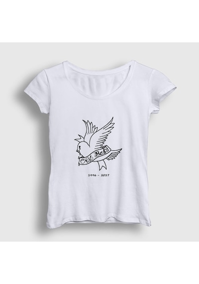 Presmono Kadın Cry Baby Lil Peep T-shirt Beyaz