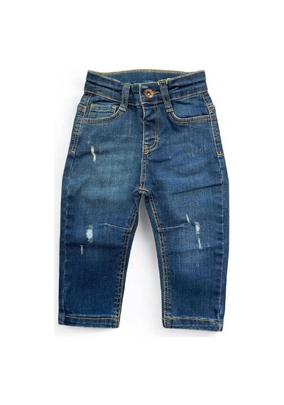 Çikoby Erkek Bebek Cep Detaylı Kot Pantolon-15324 Mavi