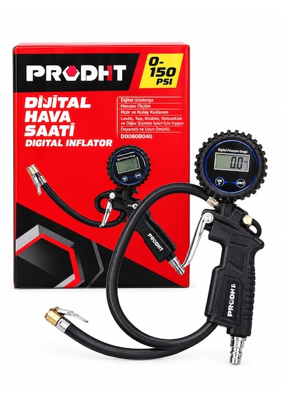 Prodht Dijital Hava Saatli Lastik Şişirme Tabancası 0-150 Psı