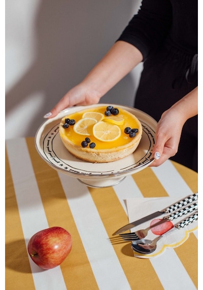Mood Emaye Pasta/kek Sunum Standı 24 Cm Krem