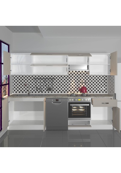 Decoraktiv Elite 280y Ankastre Fırın Modüllü Mdf Hazır Mutfak Dolabı - Tezgah Dahil - Kumtaşı Kum Beji Decoraktiv Elite 280y Ankastre Fırın Modüllü Mdf Hazır Mutfak Dolabı - Tezgah Dahil - Kumtaşı Kum Beji