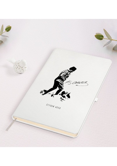 Kişiye Özel Atatürk Temalı Beyaz Defter-16 Beyaz