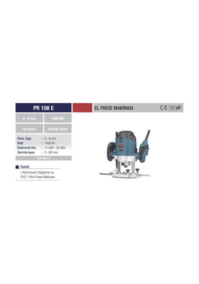 Pr 108 E 1200w Elektrikli Freze Makinası