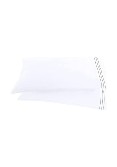 Elegant Comfort 1500 İplik Sayısı İşlemeli Mısır Kalitesi Lüks İpeksi Yumuşak Kırışıklık Ve Solmaya Dayanıklı 2 Parça Yastık Kılıfı, Kral, Beyaz 50 x 22