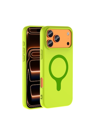 Apple iPhone Uyumlu 17 Pro Max Kılıf M-safe Şarj Özellikli Zore Aris Silikon Kapak Yeşil