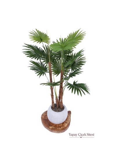 Yapay Çiçek Sitesi Bohem Küre Saksıda Yapay Palmiye Fanpalm Ağacı 155 Cm Yeşil