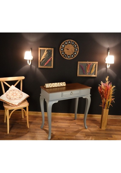 Wooding 80 Cm Çekmeceli Masif Gri Ceviz Dresuar (548586242) Gri