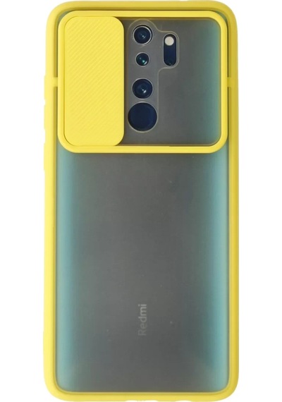 Newface Xiaomi Redmi Note 8 Pro Kılıf Palm Buzlu Kamera Sürgülü Silikon - Sarı