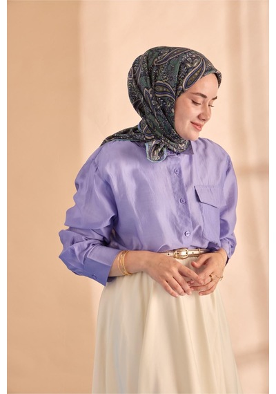 Silk Home Yaz Esintisi Eşarp 150002-12 Çağla, Lila Mavi, Taş, Sisli Yeşil