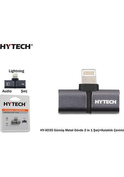 Hytech Hy-Xo35 Gümüş Metal Gövde 2 In 1 Şarj+Kulaklık Çevirici