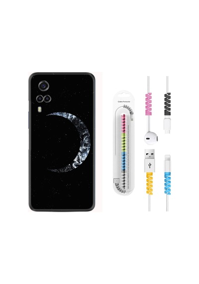 Vivo Y53S Kılıf Kablo Koruyuculu Yalnız Ay 1744