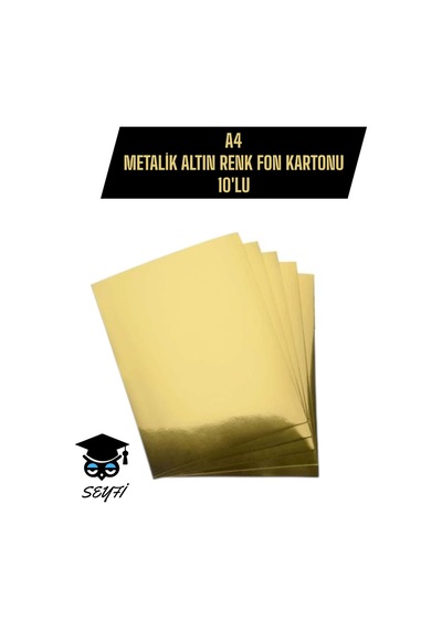 A4 20x30 Cm Metalik Altın Renk Fon Kartonu 10'lu