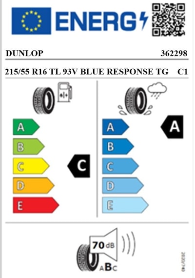 Dunlop 215/55 R16 TL 93V Blue Response Tg Elektrikli Araç Yaz Lastiği 2026