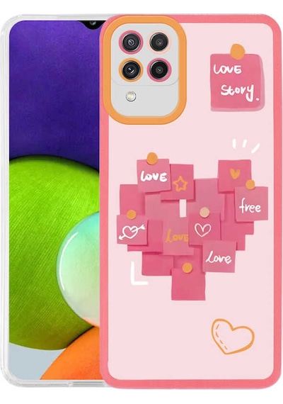 Zore Galaxy Uyumlu A22 4g Kılıf M-fit Desenli Kapak - Love Story No2 Love Story No2