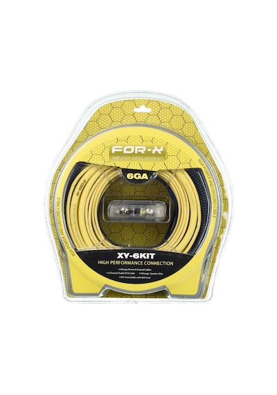 FOR-X 6 GA Profesyonel Seri Kalın Oto Amfi Kablo Seti XY-6KIT