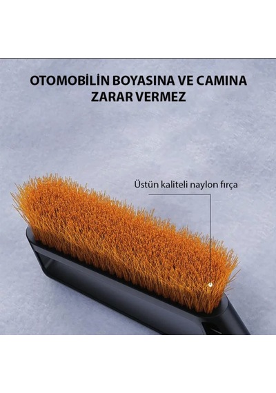 Uzayabilir Kar Buz Temizleme Fırçası Çizmeyen Nano Yapı Araç Temizleme Fırçası Siyah