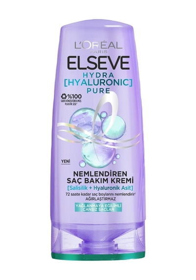 L'oreal Elseve Hydra Pure Saç Kremi 250 Ml Yağlanma Karşıtı 3'li Ekonomik Paket - 3 Adet Tarı