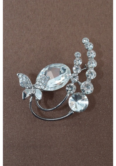 Yeniden Doğuşun Hikayesi Kelebek Broş Elmas Kesim Taşlı Gümüş Renkli Kelebekli Kadın Yaka İğnesi Çok renkli