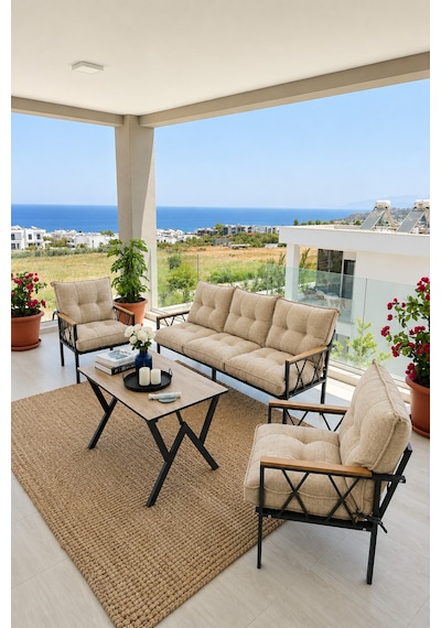 Miray 311 Masalı Bej Fermuarlı Bahçe Balkon Takımı, Salon, Teras- Berjer Düğmeli Metal Çay Seti Bej Miray 311 Masalı Bej Fermuarlı Bahçe Balkon Takımı, Salon, Teras- Berjer Düğmeli Metal Çay Seti Bej