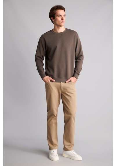 Defacto Pamuklu Regular Fit Basic Sweatshirt E8339ax26aukh534 Haki-kh534