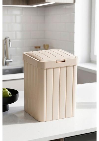 Porsima Linny 2li Banyo Fırçası Banyo Mutfak Çöp Kovası Seti Klozet Fırçası Ve Çöp Kutusu Takımı 10lt Grı