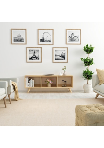 Tina Tv Sehpası 120 Cm Açık Meşe Renkli, Retro Tarz Ahşap Ayaklı Minimal Tv Sehpası Safir Tina Tv Sehpası 120 Cm Açık Meşe Renkli, Retro Tarz Ahşap Ayaklı Minimal Tv Sehpası Safir