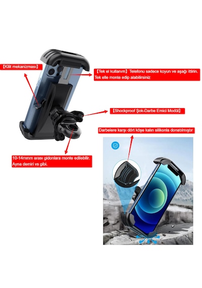 Cr08 Vespa, Arora Cappuccino, Lambretta, Peugeot Modelleri ile Uyumlu Motor, Bisiklet, Motosiklet Telefon Tutucu 10-14mm Genişlikteki Barlar İçin, Kilit Sistemli, Şok Emici Damperli, Tek El Kullanımlı, Titreşim Önleyicili Cr08 Vespa, Arora Cappuccino, Lambretta, Peugeot Modelleri ile Uyumlu Motor, Bisiklet, Motosiklet Telefon Tutucu 10-14mm Genişlikteki Barlar İçin, Kilit Sistemli, Şok Emici Damperli, Tek El Kullanımlı, Titreşim Önleyicili
