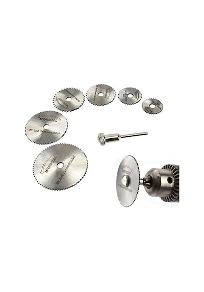 Daire Testere Bıçağı Seti, 6 Adet Döner Alet El Daire Testeresi, 3,2 Mm Çubuklu, Mini Delikli K