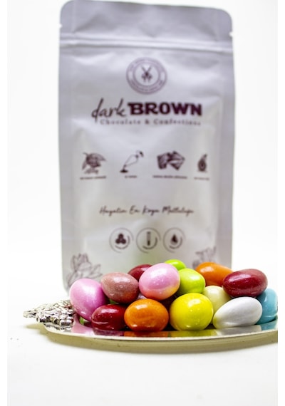 Dark Brown Bademli Çikolata Dolgulu Renkli Draje Çikolatası 1 KG
