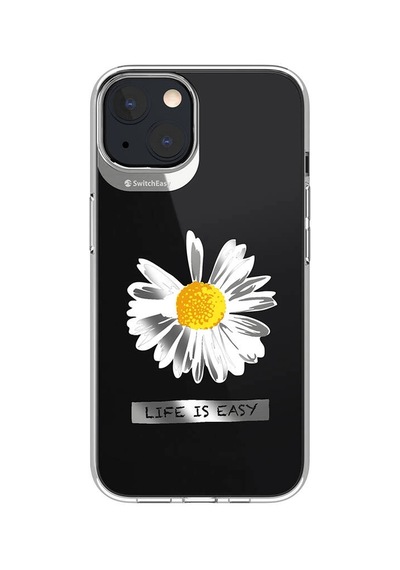 Apple Uyumlu iPhone 13 Kılıf Çift Imd Baskılı Lisanslı Switcheasy Artist Daisy Kapak Renksiz