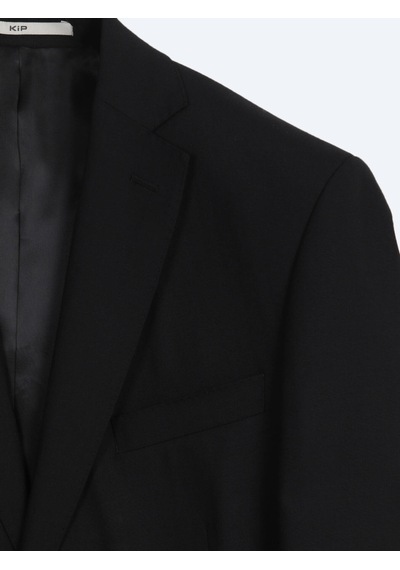 Kip Siyah Çizgili Regular Fit %100 Yün Takım Elbise