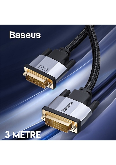 Baseus Dvi To Dvi 24+1 HD TV Projektör Görüntü Kablosu 3 Metre