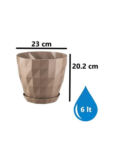Omnipazar So-krt5 Dekoratif Kristal Saksı Takımı 6 Litre No 5 Mocha