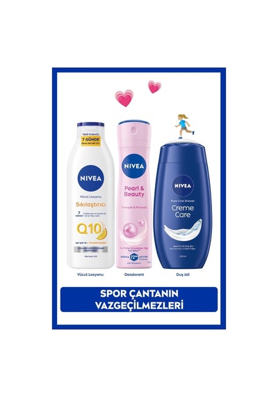 Vücut Bakım Seti, Q10 Sıkılaştırıcı Losyon 250ml, Pearl&beauty Deodorant 150ml Ve Duş Jeli 250ml