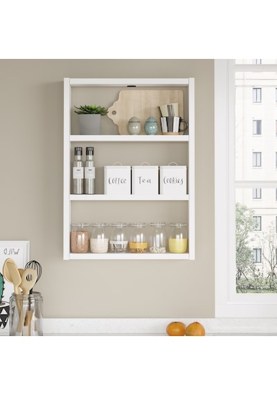 Robinhome Robin Home Marla 3'Lü Duvar Rafı Mutfak Banyo Rafı Beyaz Ma1-W
