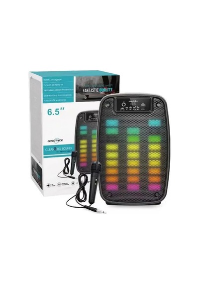 Gts-1793 Bluetooth Speaker Mikrofonlu Taşınabilir Şarjlı Kablosuz Hoparlör Rgb Fm Radyo Hafıza Kartı Ve Usb Girişli Led Işıklı 10w Parti Speaker