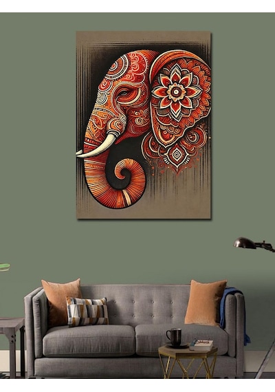 Kanvas Tablo Fil Ve Mandala Deseni 100cmx140cm