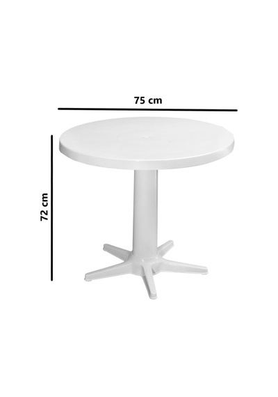 Omnipazar Mt-gf205 Prima Rose Plastik Yuvarlak Bahçe Balkon Masa Ø75 Cm Çok Renkli