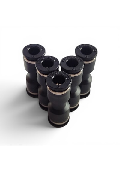 Pnömatik Düz Ekleme Jakı Hortum Birleştirici Rekor 4 - 6 - 8 - 10 - 12 Mm Seçenekli - 5'li Set 6 MM