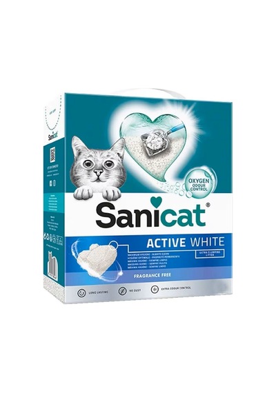 Sanicat Active White Ultra Topaklanan Kokusuz Kedi Kumu 6lt