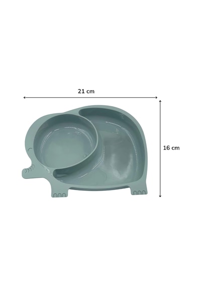 Bebek Ve Çocuk İçin Sevimli Fil Model Desenli Yemek Bebek Mama Kabı Bölmeli Tabak Çok Renkli