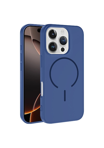 Apple Uyumlu iPhone 16 Pro Max Kılıf M-safe Şarj Özellikli Sys Meta Kapak - Lacivert Lacivert