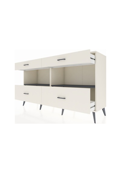 Hyperion Konsol 2 Raflı 4 Çekmeceli 176x44x99 Aytaşı-antrasit/ay Aytaşı-antrasit/aytaşı