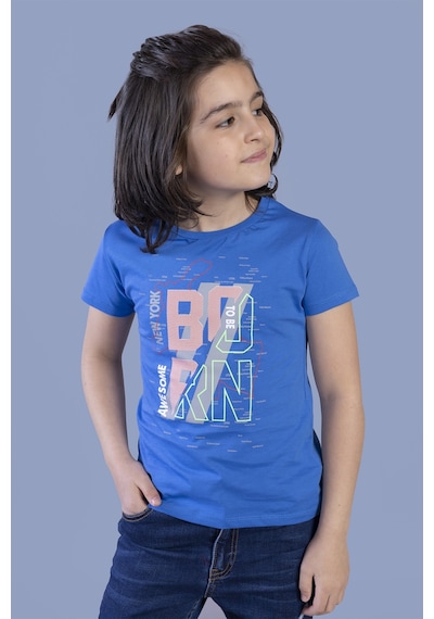 Toontoy Kids Toontoy Erkek Çocuk Baskılı Tişört Saks