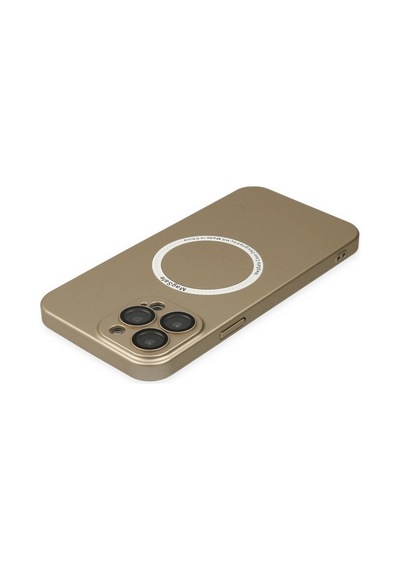 Apple Uyumlu iPhone 13 Pro Kılıf Jack Magneticsafe Lens Silikon Altın