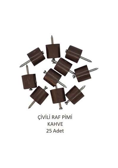 Çivili Raf Pimi Kahve 25 Adet Kahve