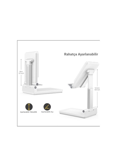 Mühlen T43 Ayarlanabilir Ergonomik Telefon Tablet Standı White