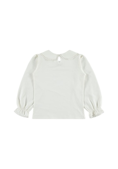 Civil Girls Dantel Şeritli 6-9 Yaş Sweatshirt - Ekru