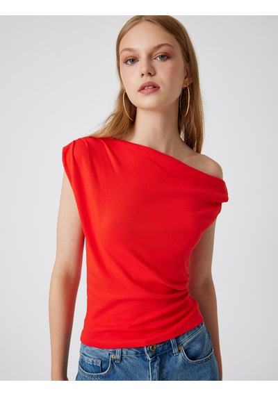 Koton Tek Omuz Üst Omzu Açık Drapeli Slim Fit Pamuklu Kırmızı 4sal30227ık Kırmızı Koton Tek Omuz Üst Omzu Açık Drapeli Slim Fit Pamuklu Kırmızı 4sal30227ık Kırmızı